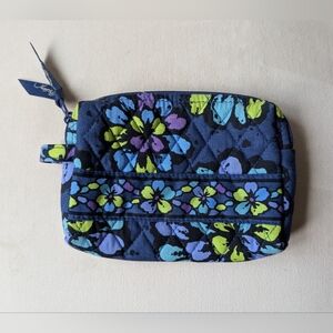 Vera Bradley Blue and Green Floral Cosmetic Bag